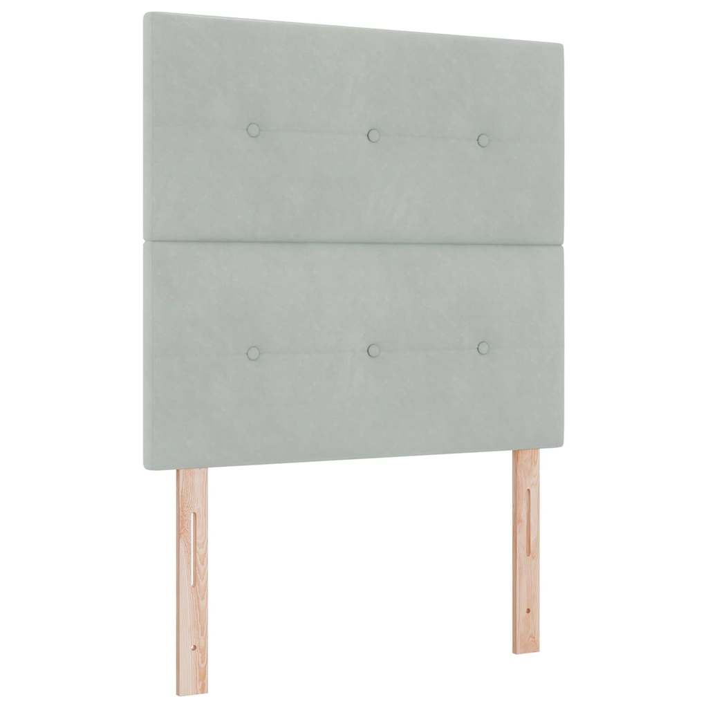 Headboard with LED Strip Lights Light Grey 80 cm Velvet